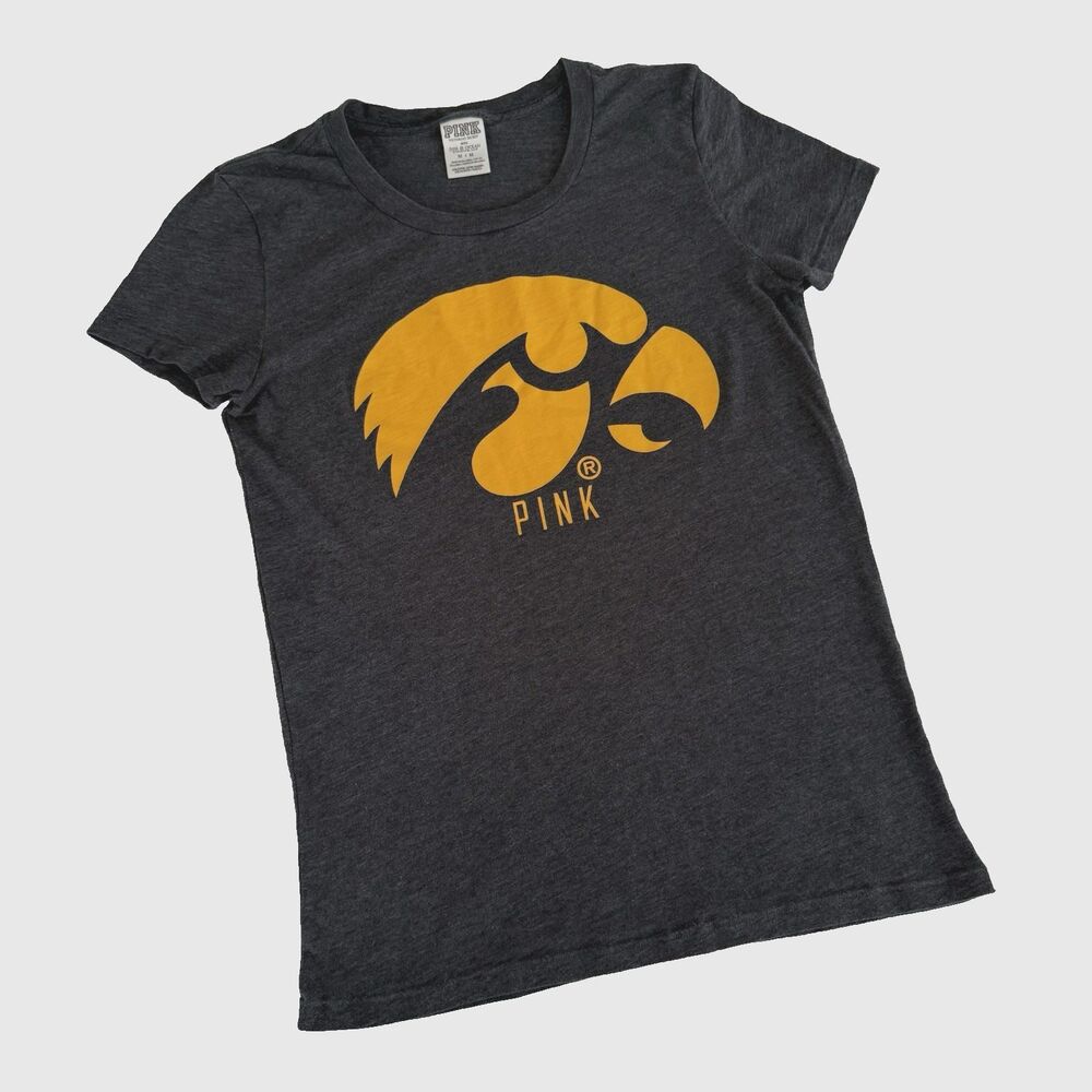 Victoria's Secret PINK Women's M University of Iowa Hawkeys T-Shirt Dark Gray
